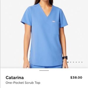 FIGS ceil blue Catarina top size M